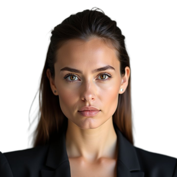 Correct visa photo showing white background and centered positioning